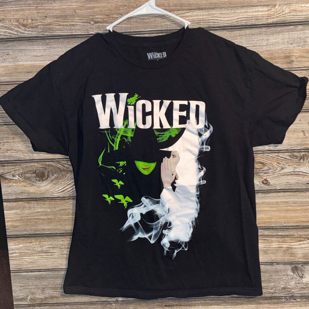 Official Wicked the Musical Broadway Graphic Tee L Black Araca Group